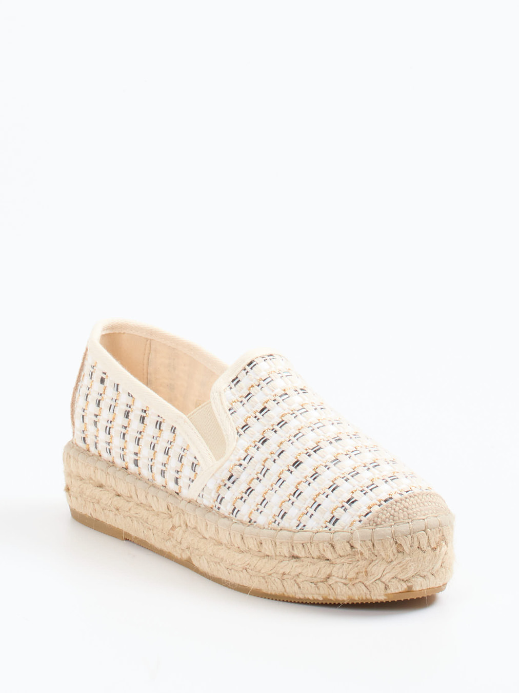 Andrea Puccini – Espadrilles aus Textil mit Juteplateau