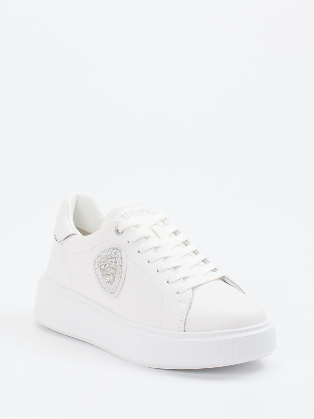 Blauer – Plateau-Sneaker aus Kalbleder Weiß