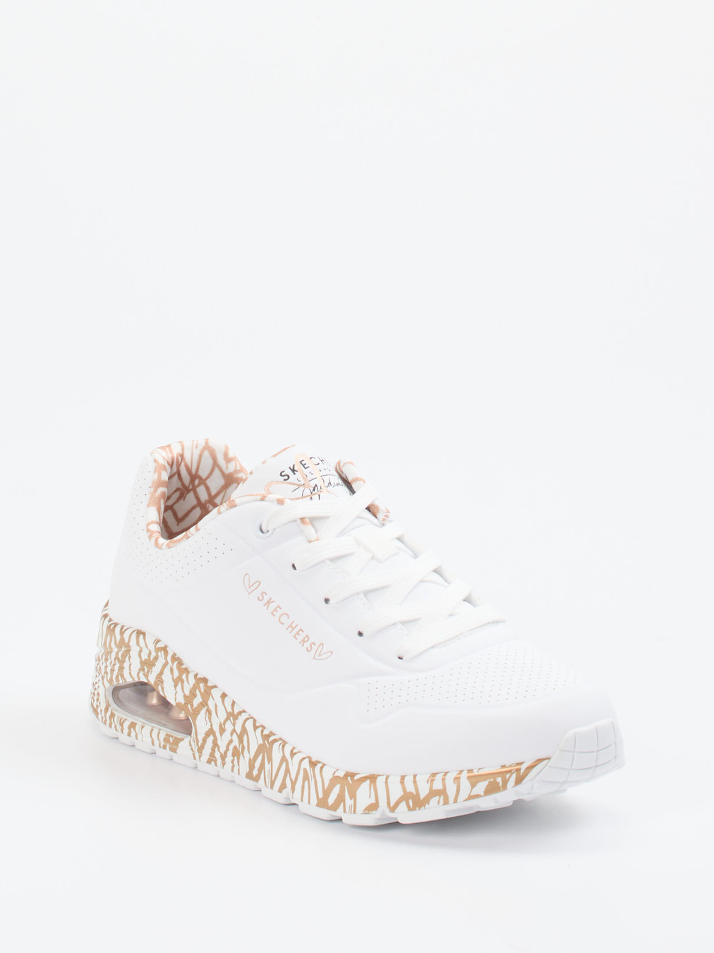 Skechers – Chunky-Sneaker aus Nubukleder Weiß