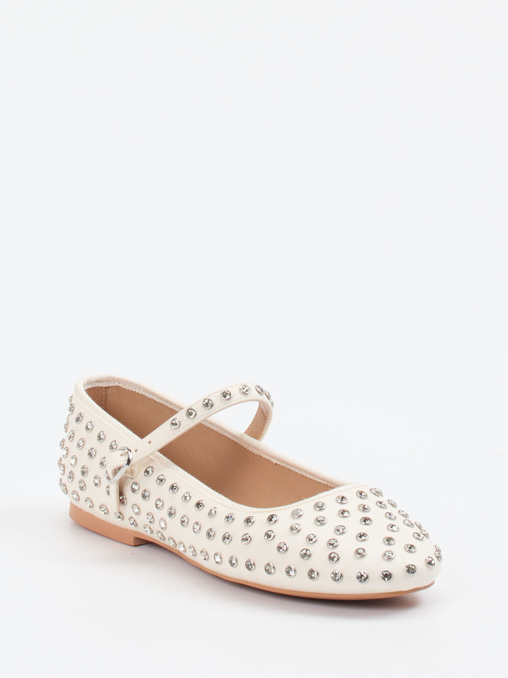 Steve Madden – Mary Jane Ballerinas aus Lederimitat cremeweiß