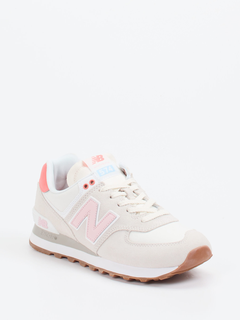 New Balance – Retro-Sneaker aus Textil und Veloursleder beige