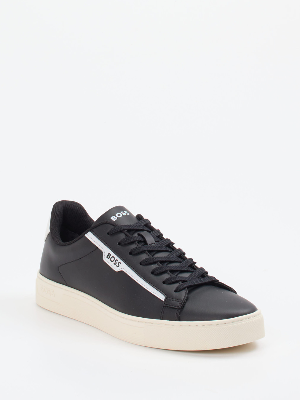 Boss – Sneaker aus Kalbleder in Schwarz