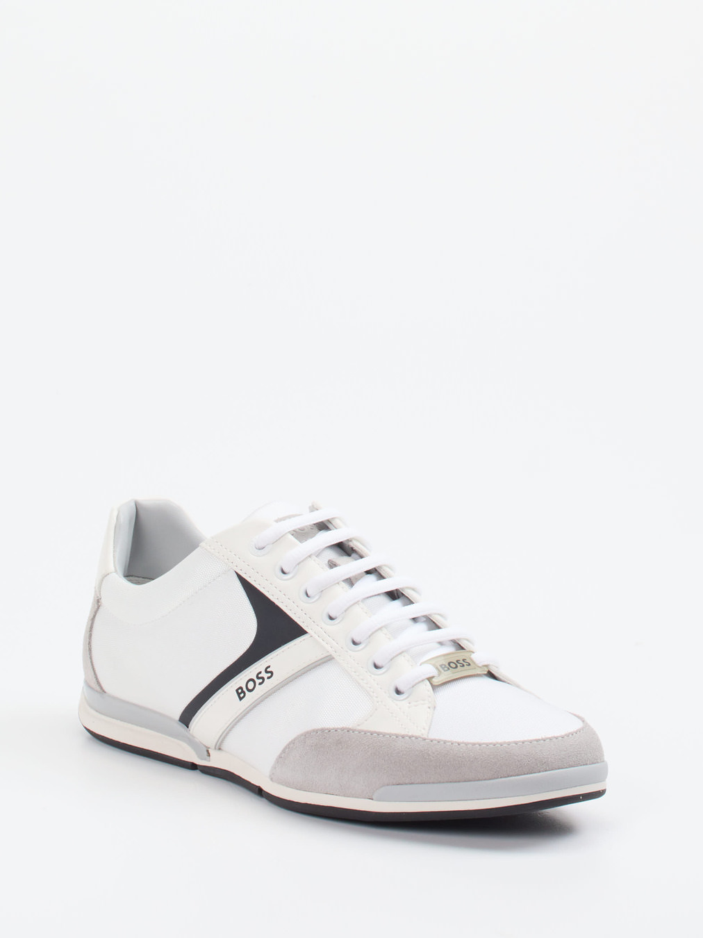 Boss – Low-Top Sneaker aus Kalbleder weiß