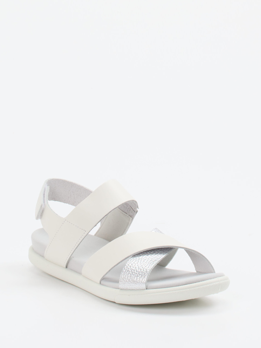 Ecco – Komfortsandale aus Kalbleder Off-White