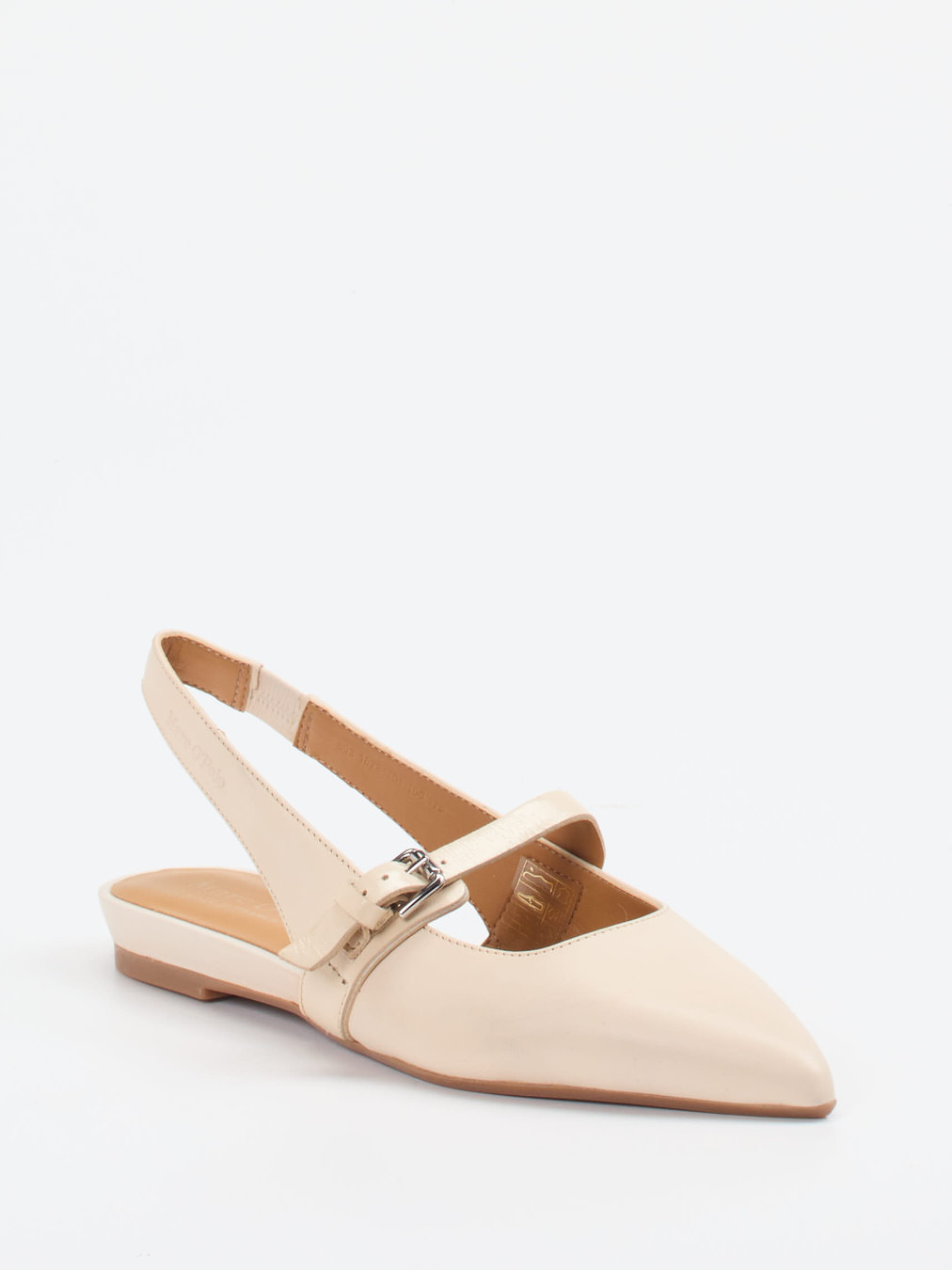 Marc O'Polo – Slingpumps aus Kalb- und Lackleder beige