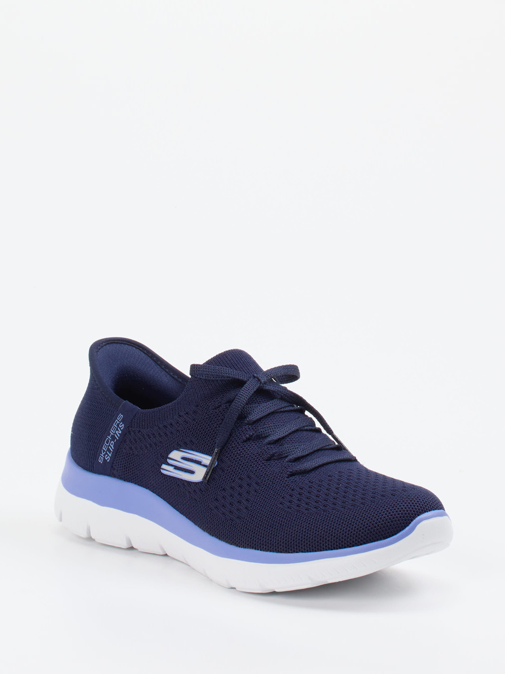 Skechers – Slip-On Sneaker aus gestricktem Textil blau