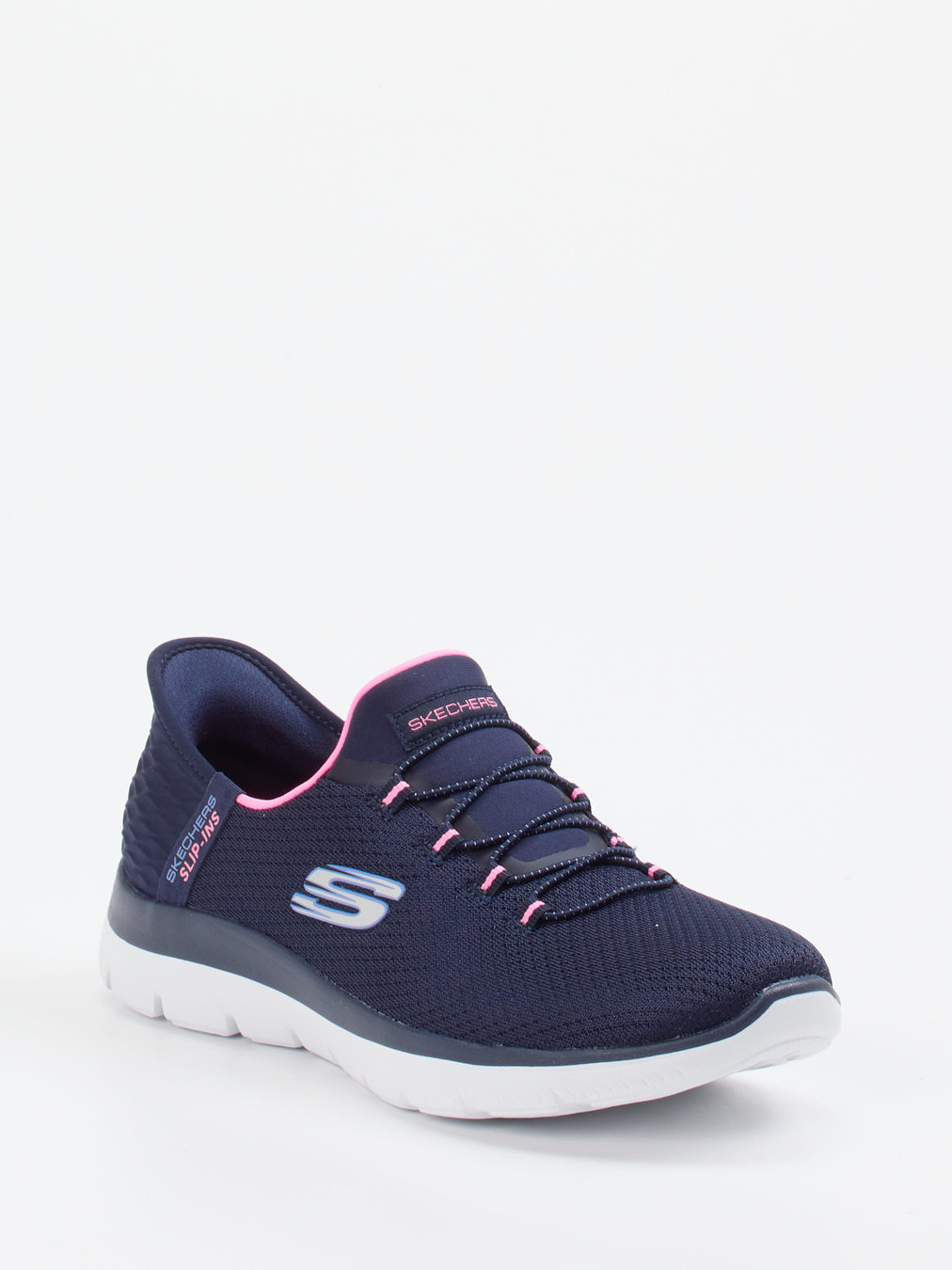Skechers – Slip-On Sneaker aus Textil in Dunkelblau