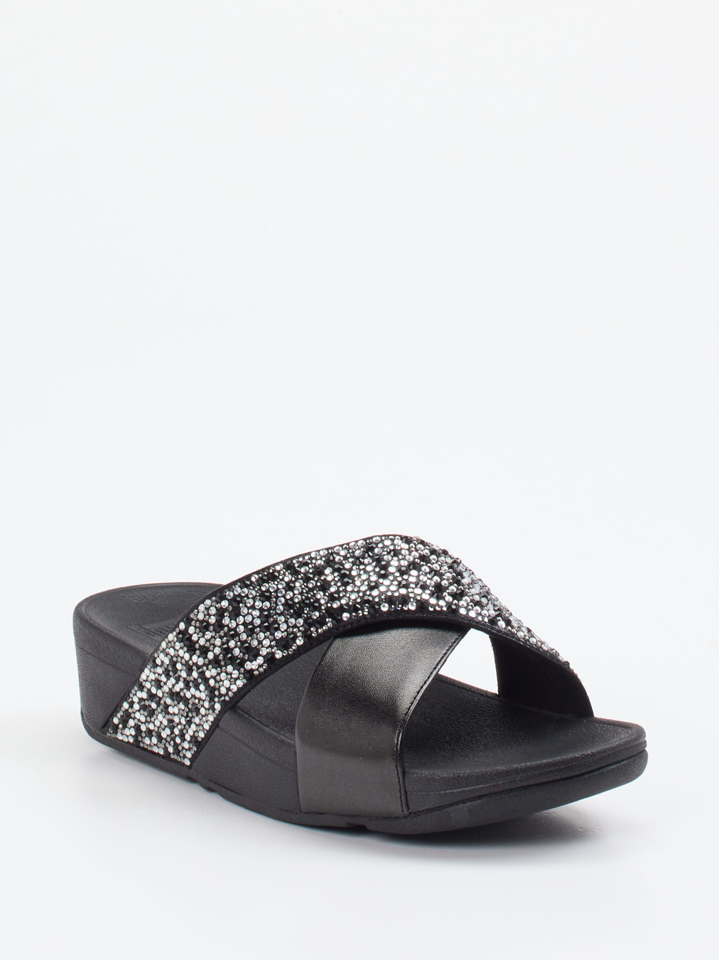 FitFlop – Pantolette aus Textil mit Strassbesatz