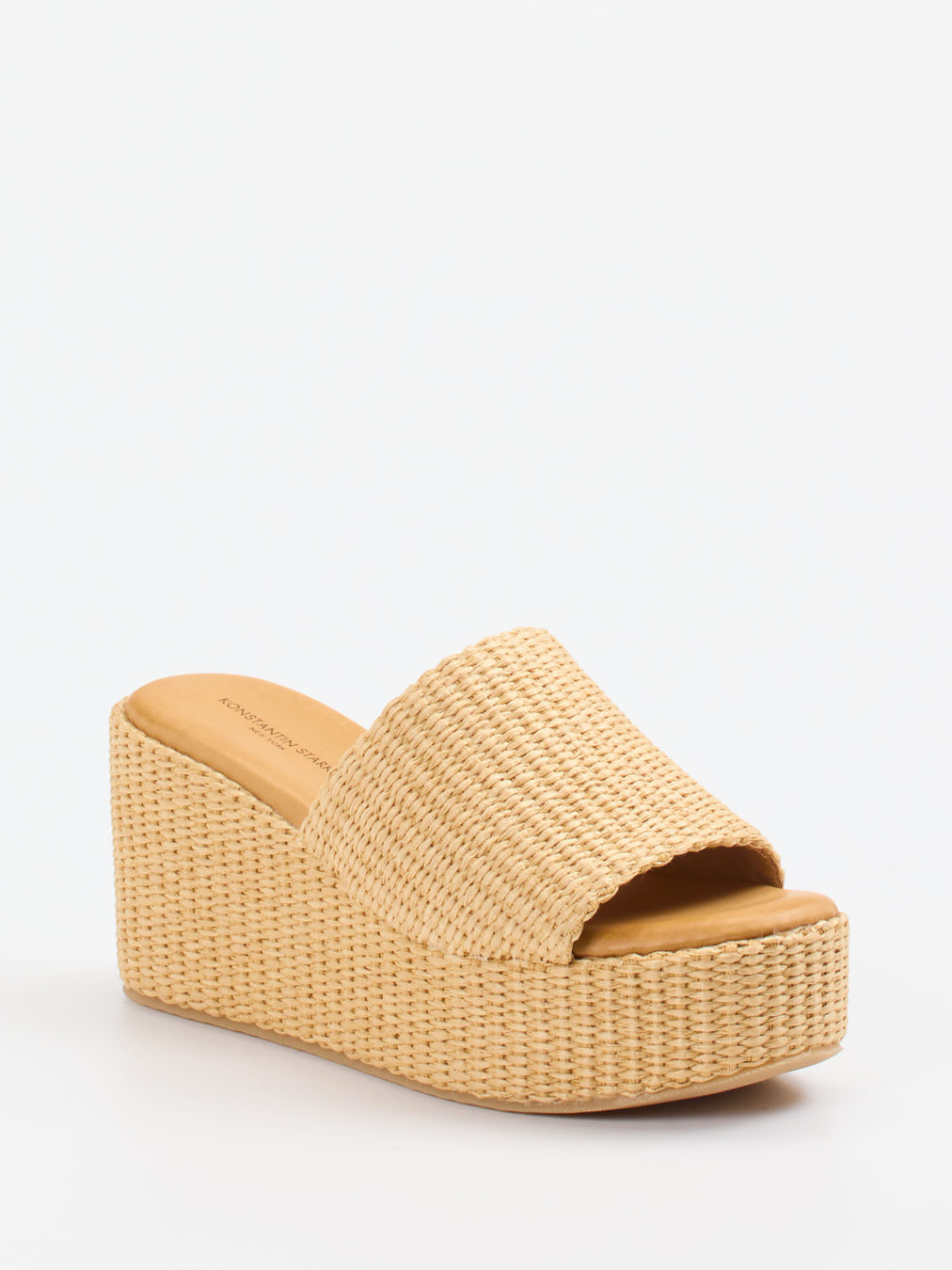 Konstantin Starke – Plateau-Pantoletten aus Synthetik in Beige