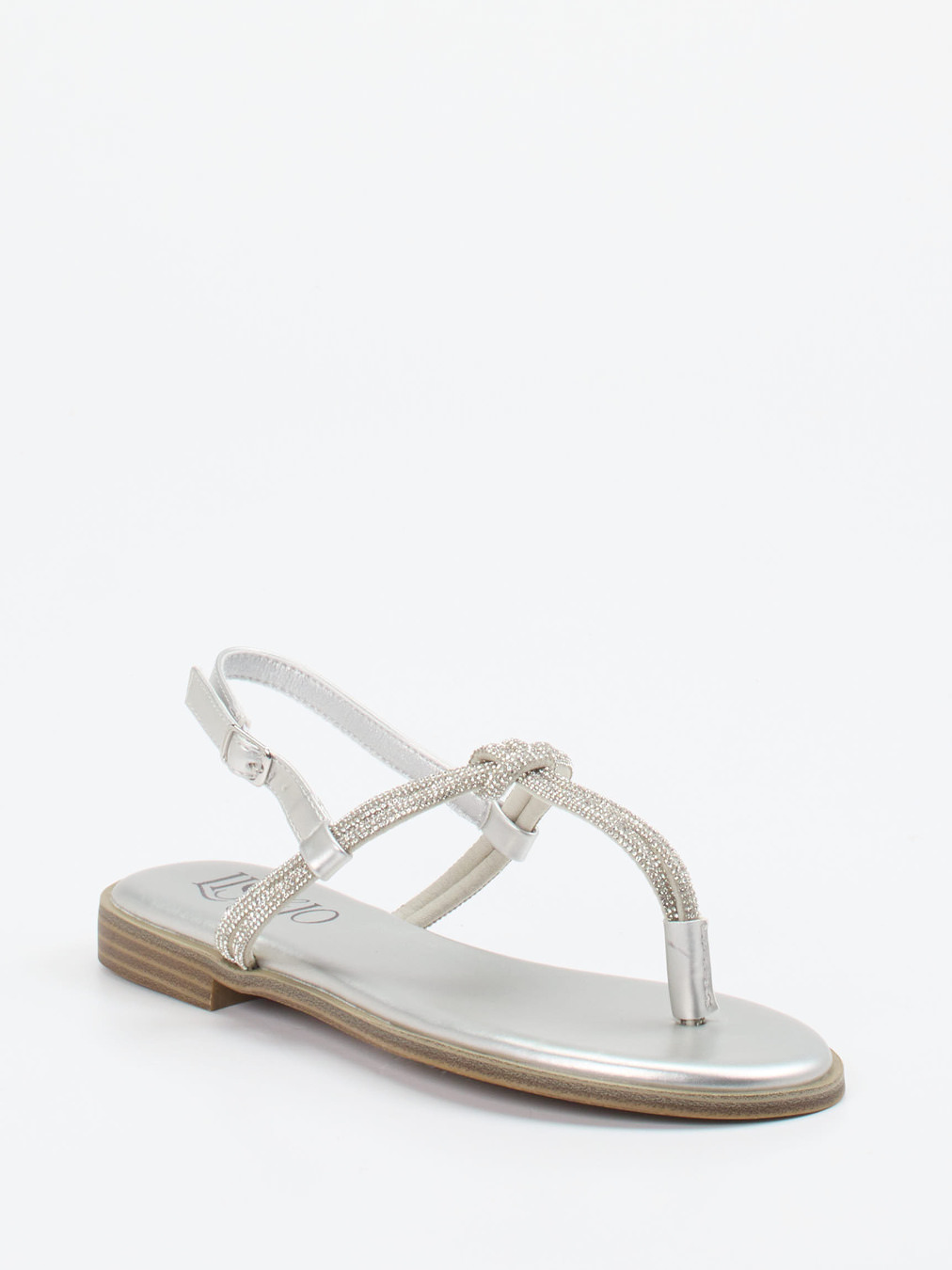 Lisa&Jo – Zehentrenner-Sandale aus Metallic in Silber