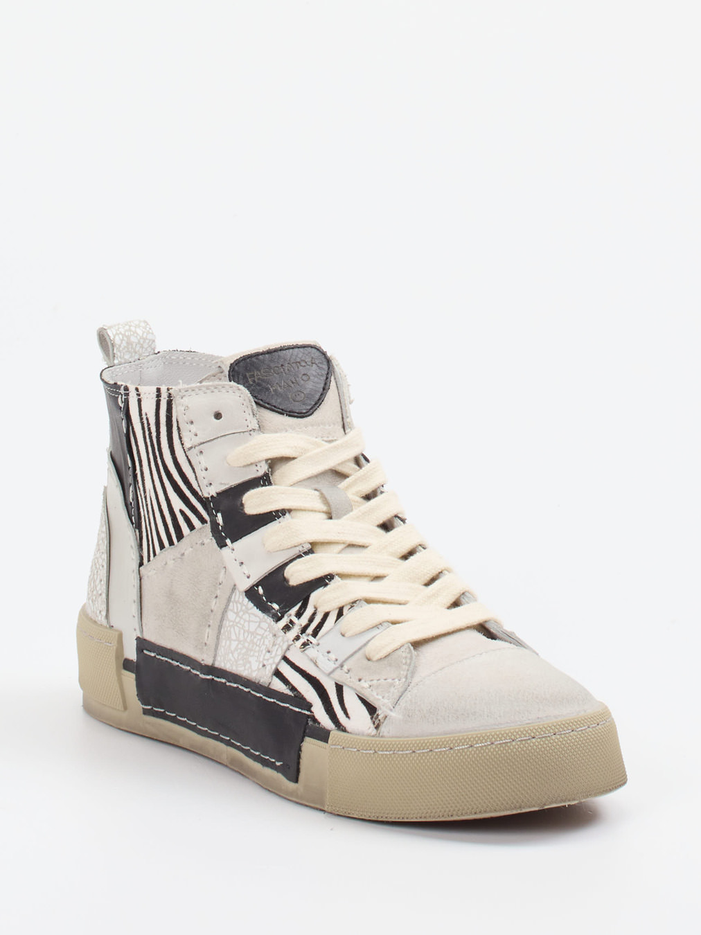 Rebecca White – High-Top-Sneaker aus Veloursleder Zebra-Print