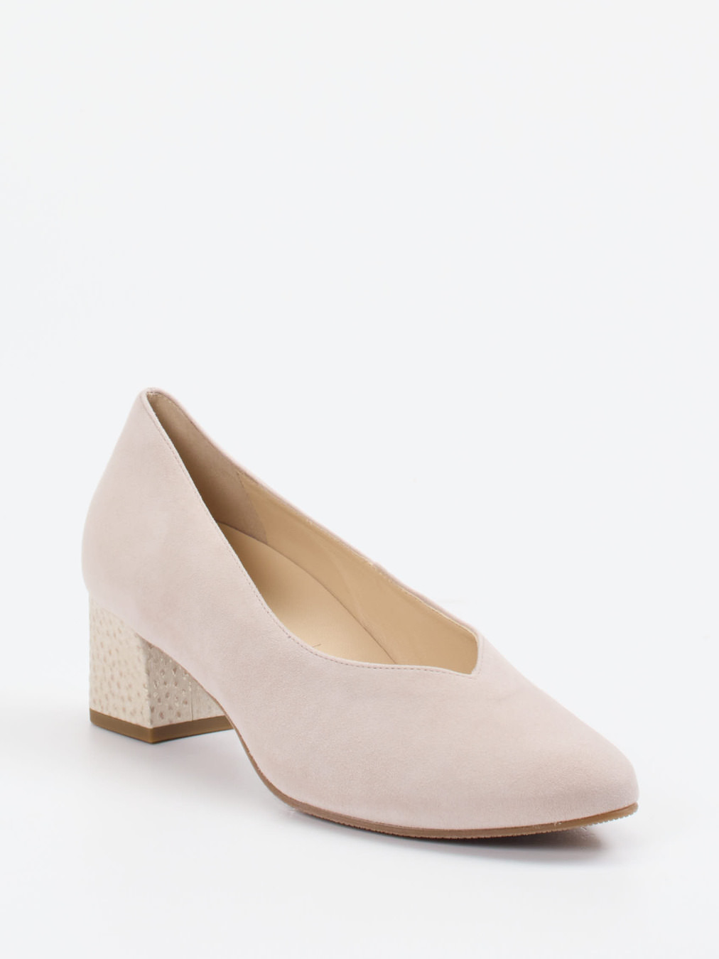 Hassia – Blockabsatz-Pumps aus Veloursleder beige