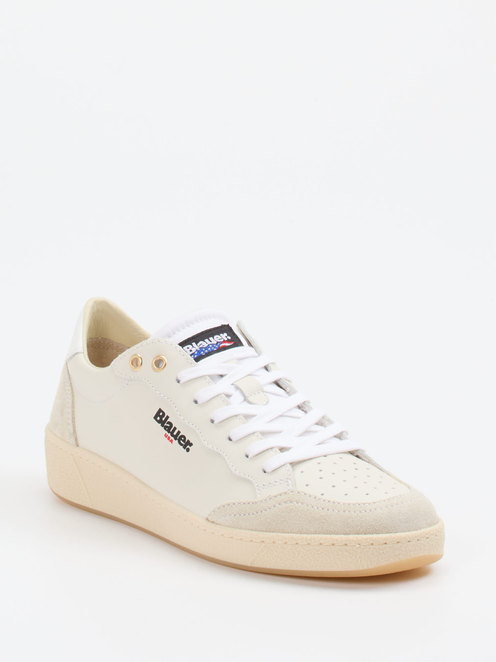 Blauer – Sneaker aus Kalbleder in Cremeweiß