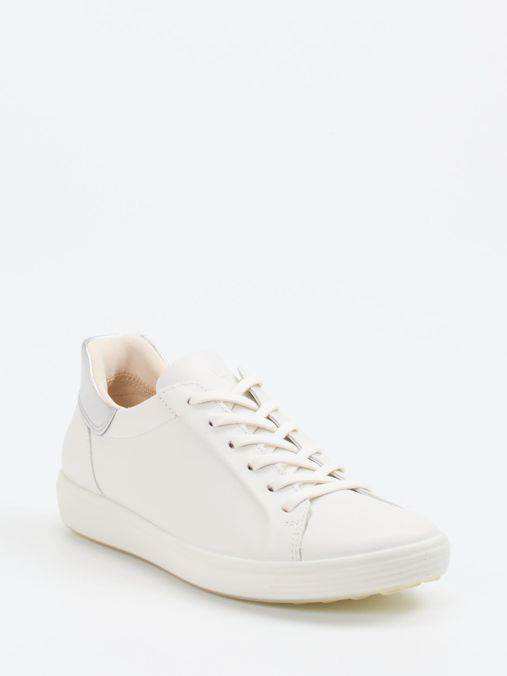 Ecco – Sneaker aus Kalbleder in Offwhite