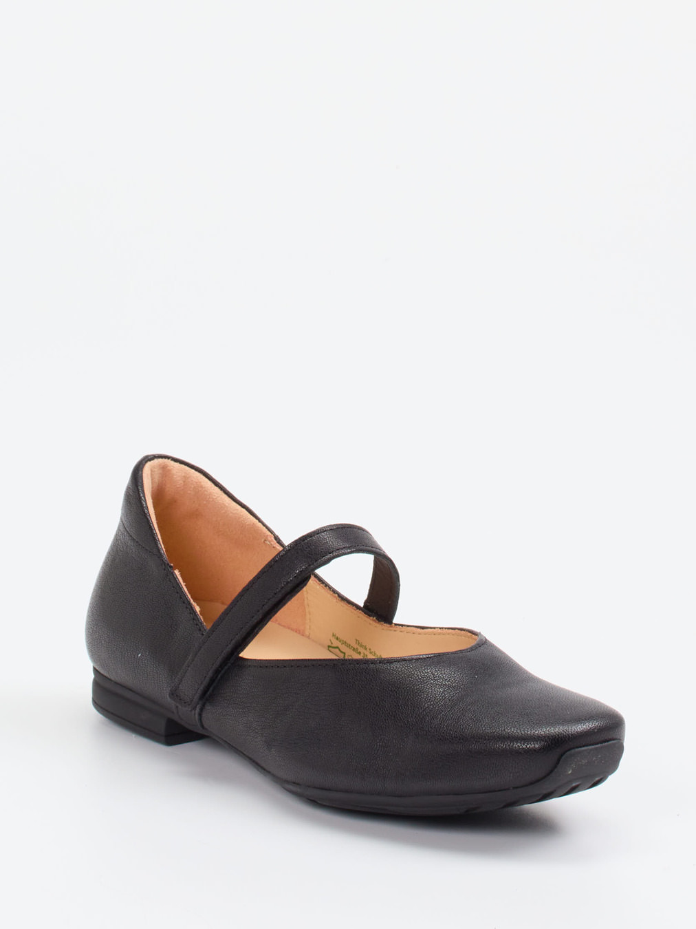 Think – Mary Jane Ballerinas aus Ziegenleder Schwarz