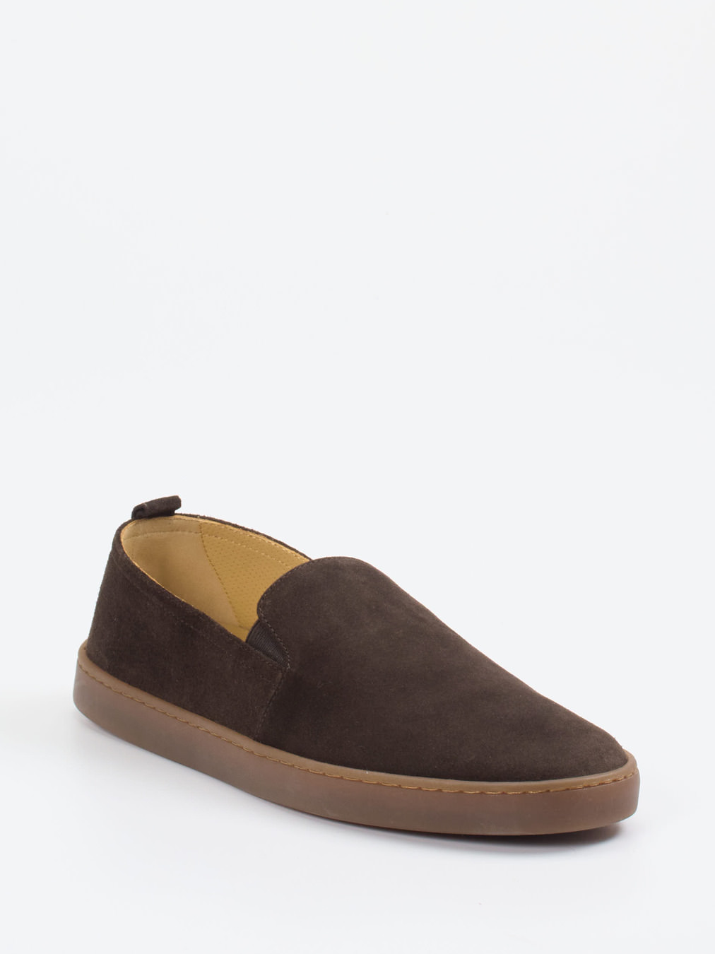 Henderson – Slipper aus Veloursleder Dunkelbraun