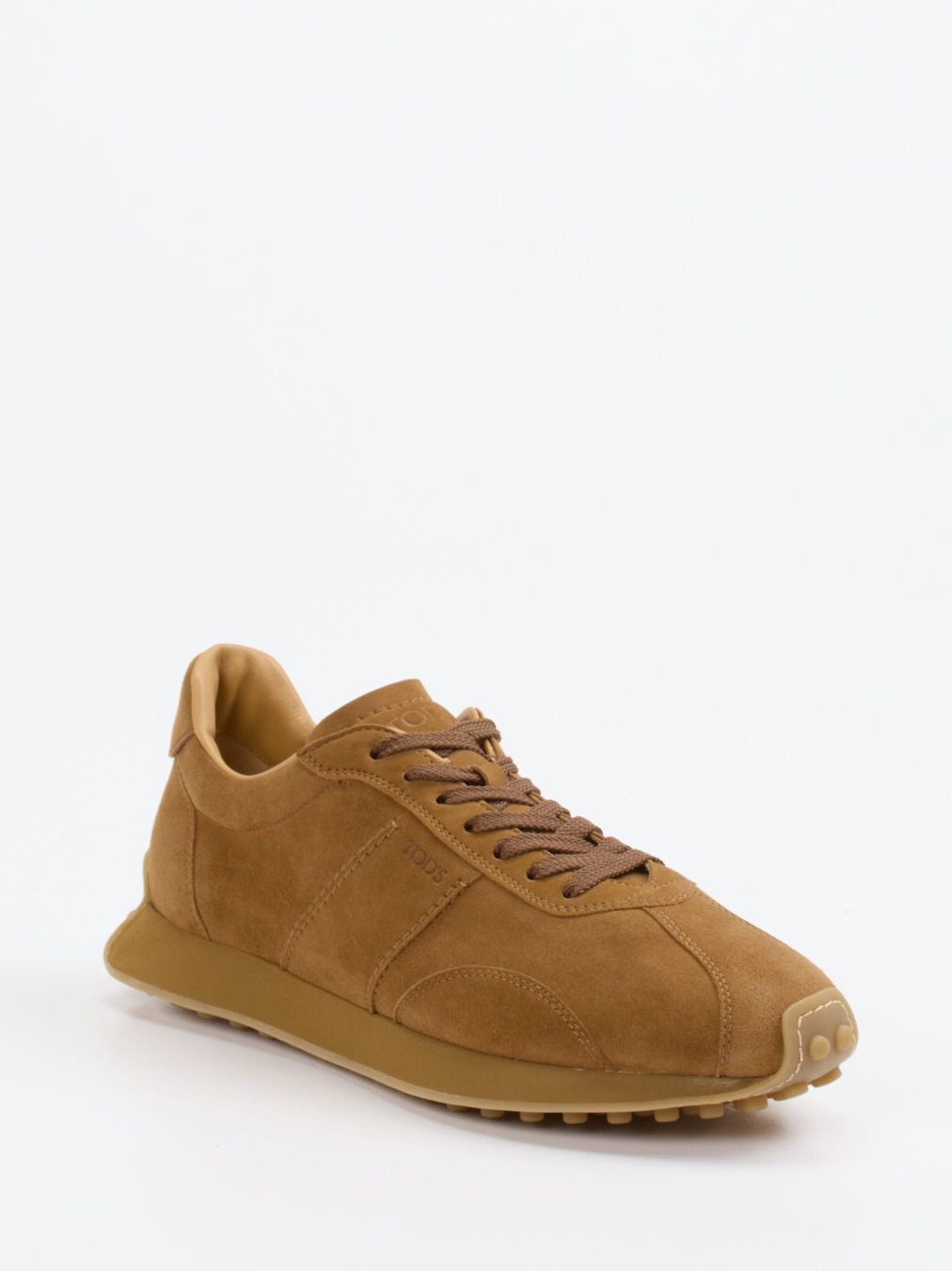 Tod's – Sneaker aus Veloursleder in Cognacbraun