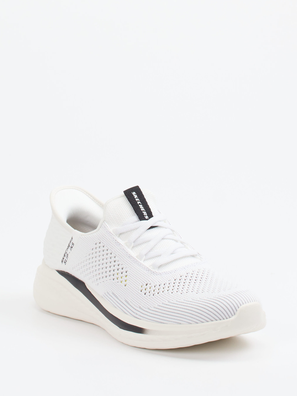 Skechers – Slip-On Sneaker aus Textil Weiß