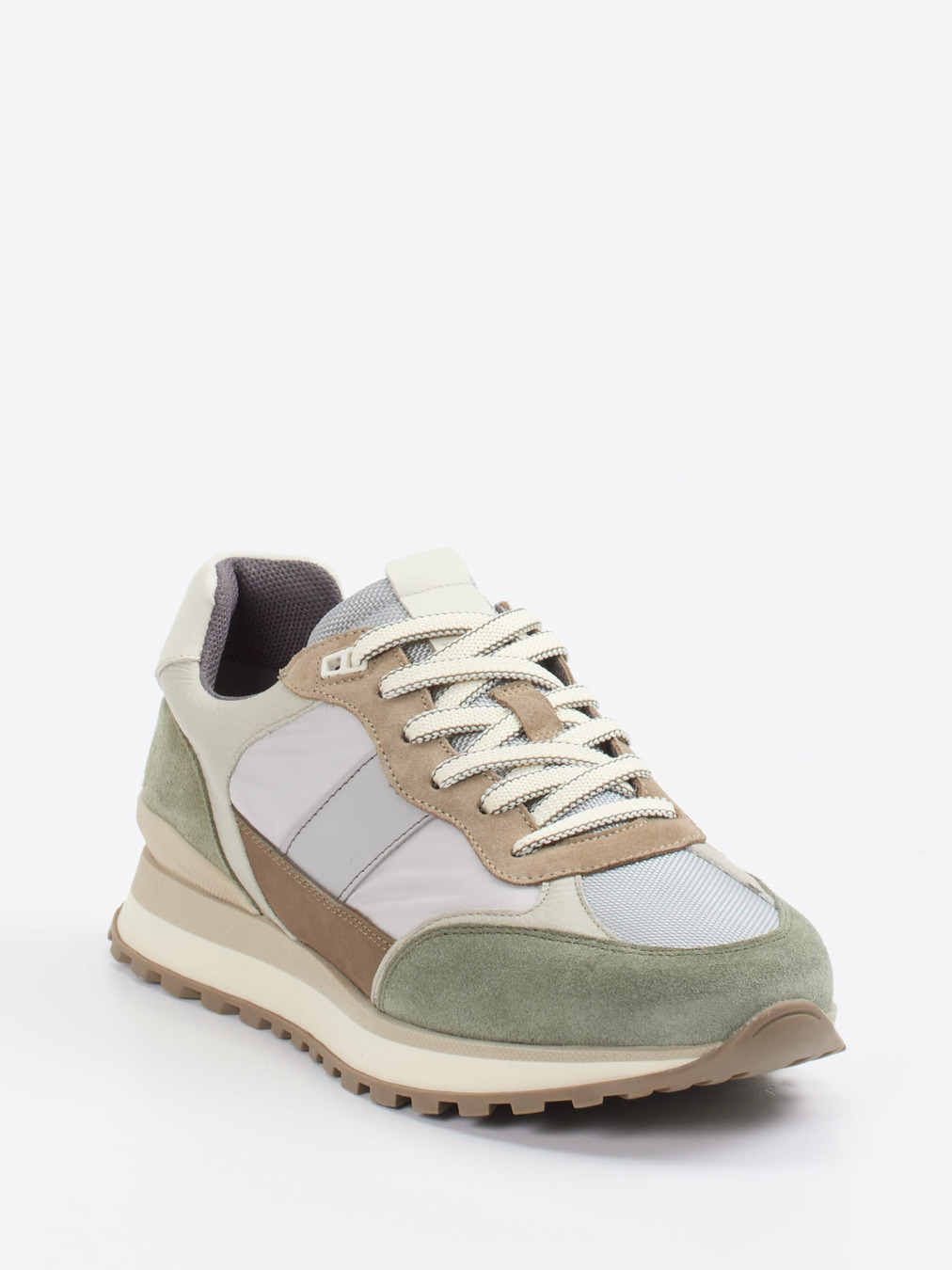 Konstantin Starke – Sneaker aus Veloursleder Salbeigrün