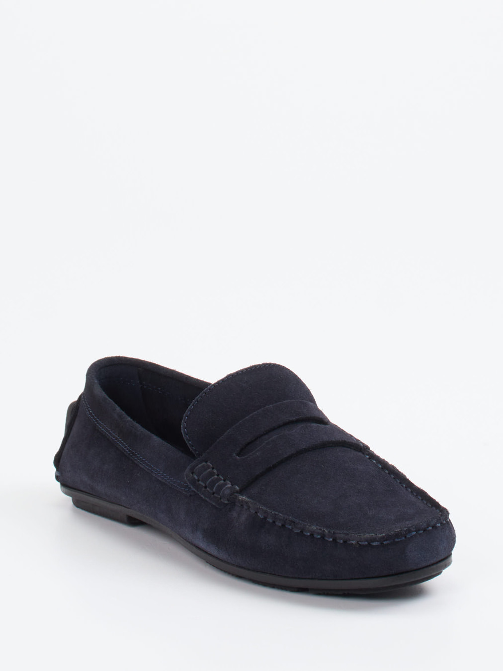 Studio Mode – Slipper aus Veloursleder Dunkelblau