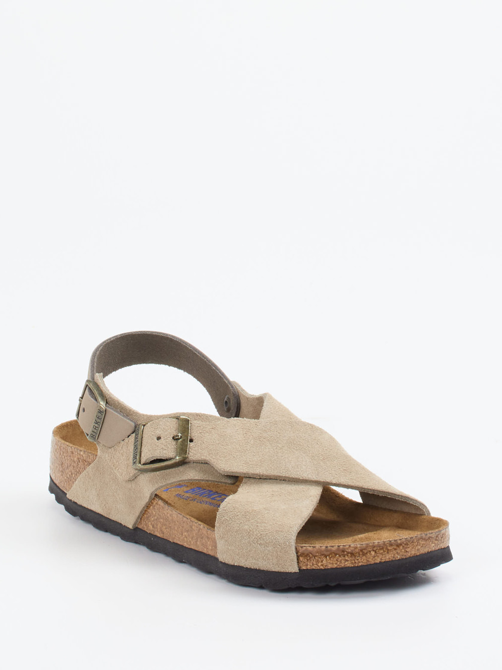 Birkenstock – Komfortsandale aus Veloursleder beigegrau