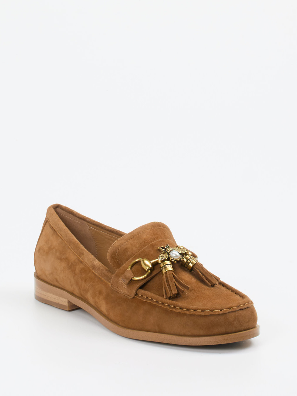 Andrea Puccini – Loafer aus Veloursleder cognac