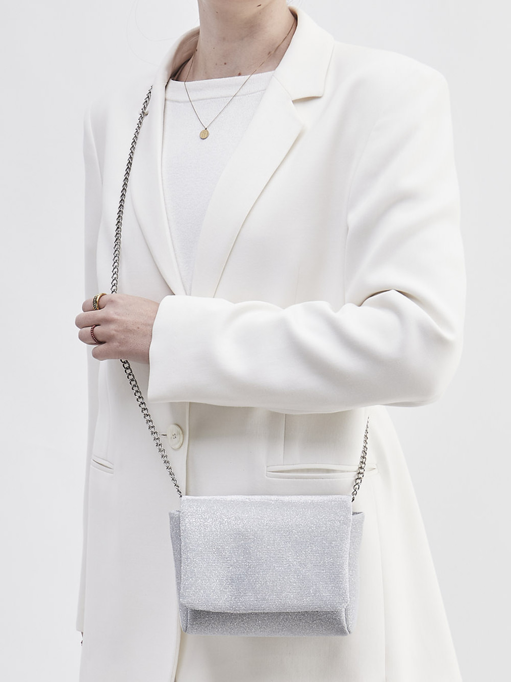 Konstantin Starke – Mini Bag aus Synthetikgewebe Silber