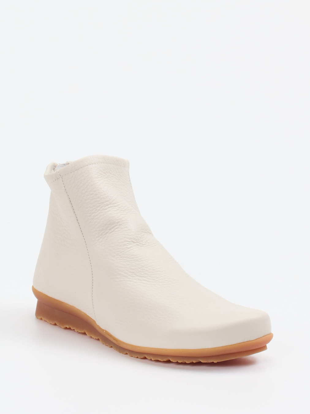 Arche – Stiefelette aus genarbtem Leder cremeweiß