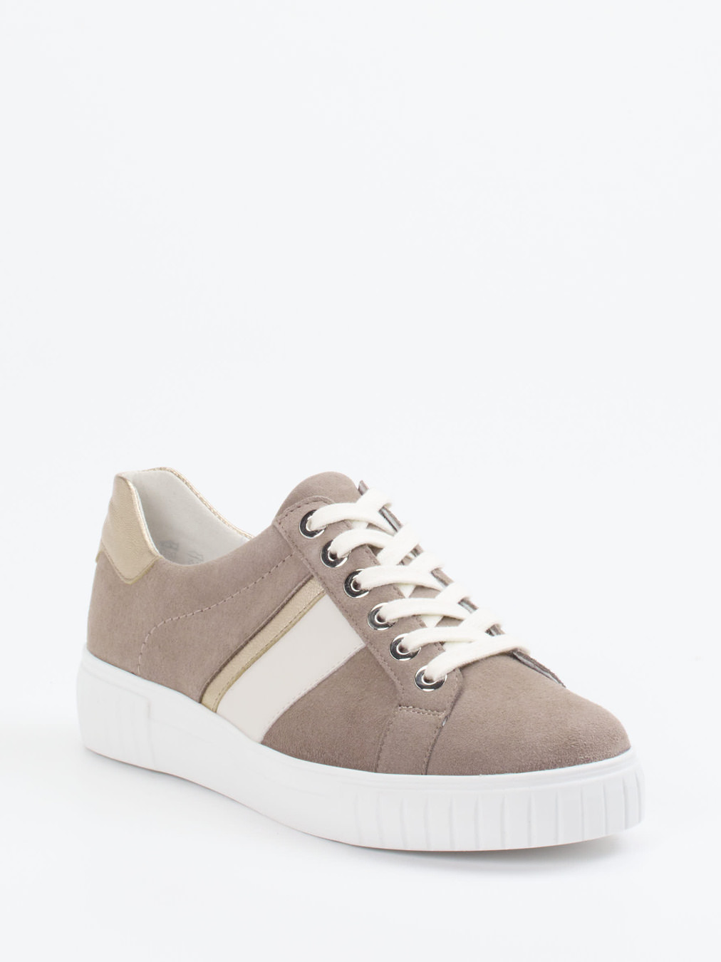 Semler – Sneaker aus Veloursleder in Taupe