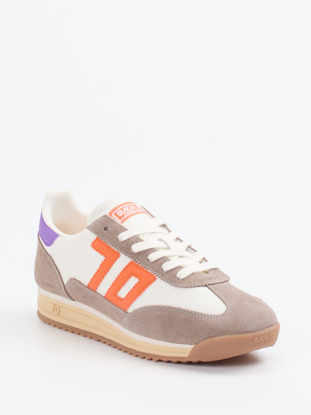 Back 70 – Sneaker aus Veloursleder und Kalbleder Weiß