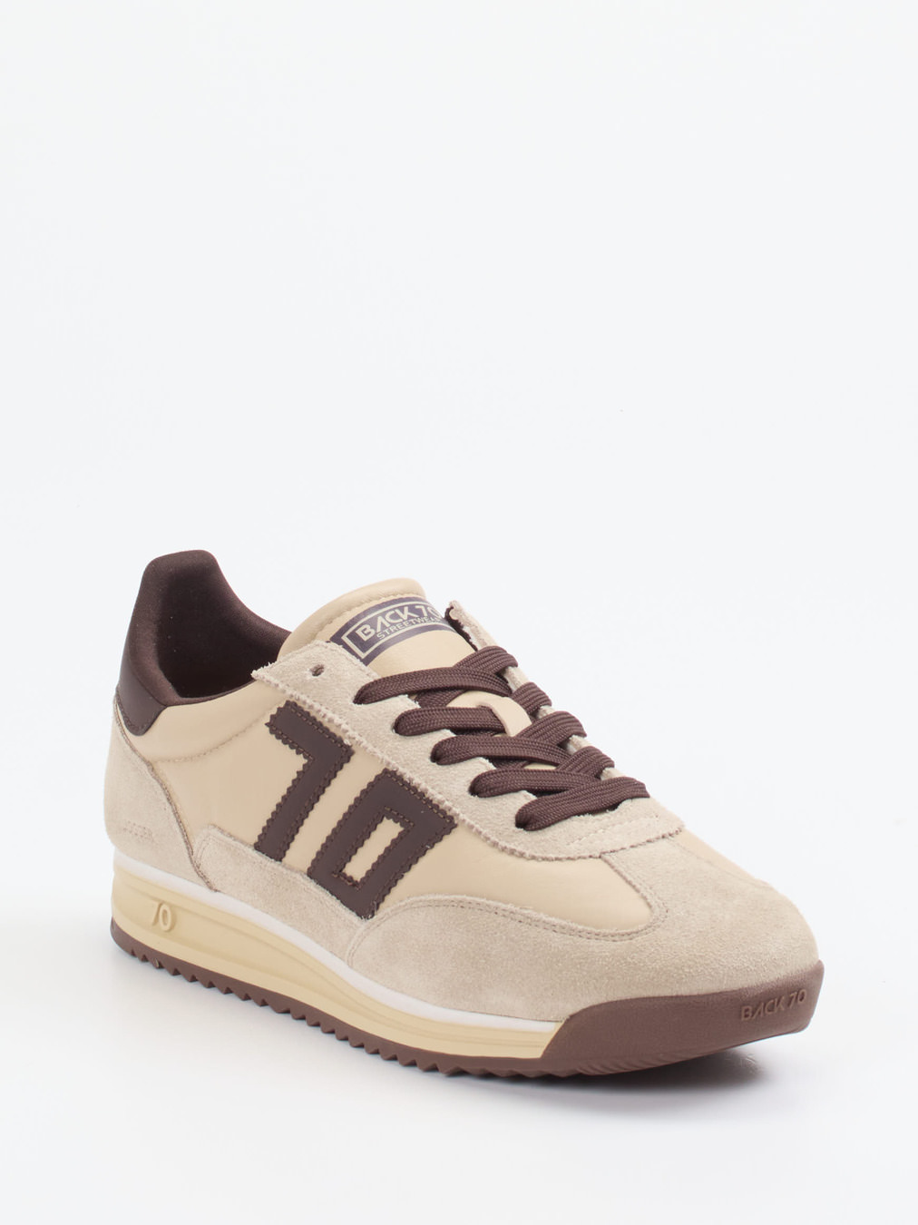 Back 70 – Sneaker aus Veloursleder beige-braun