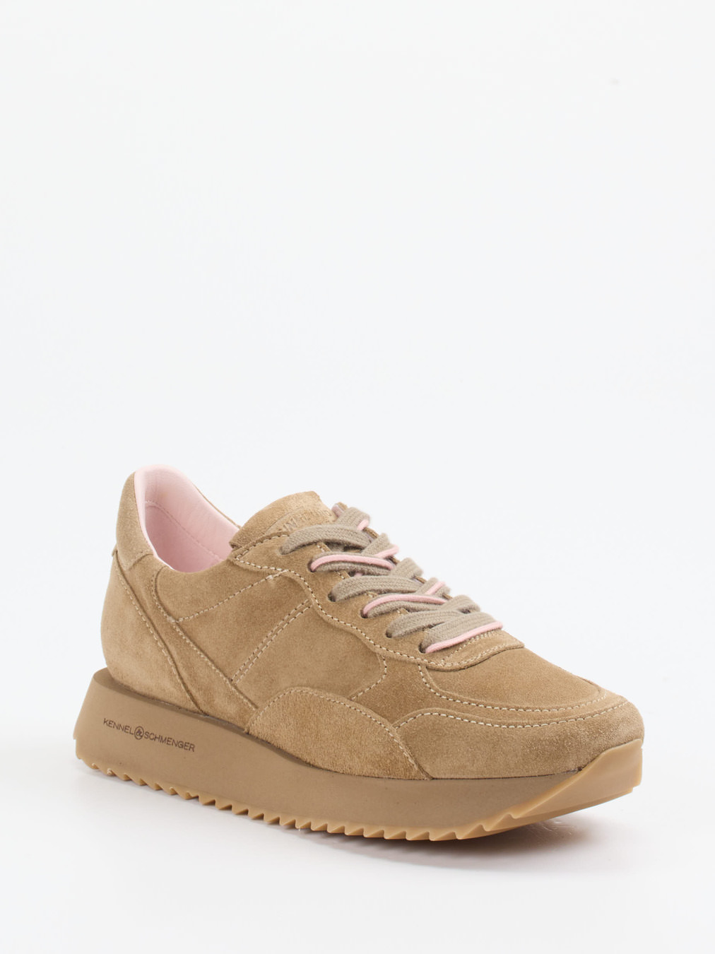 Kennel & Schmenger – Plateau-Sneaker aus Veloursleder Beige