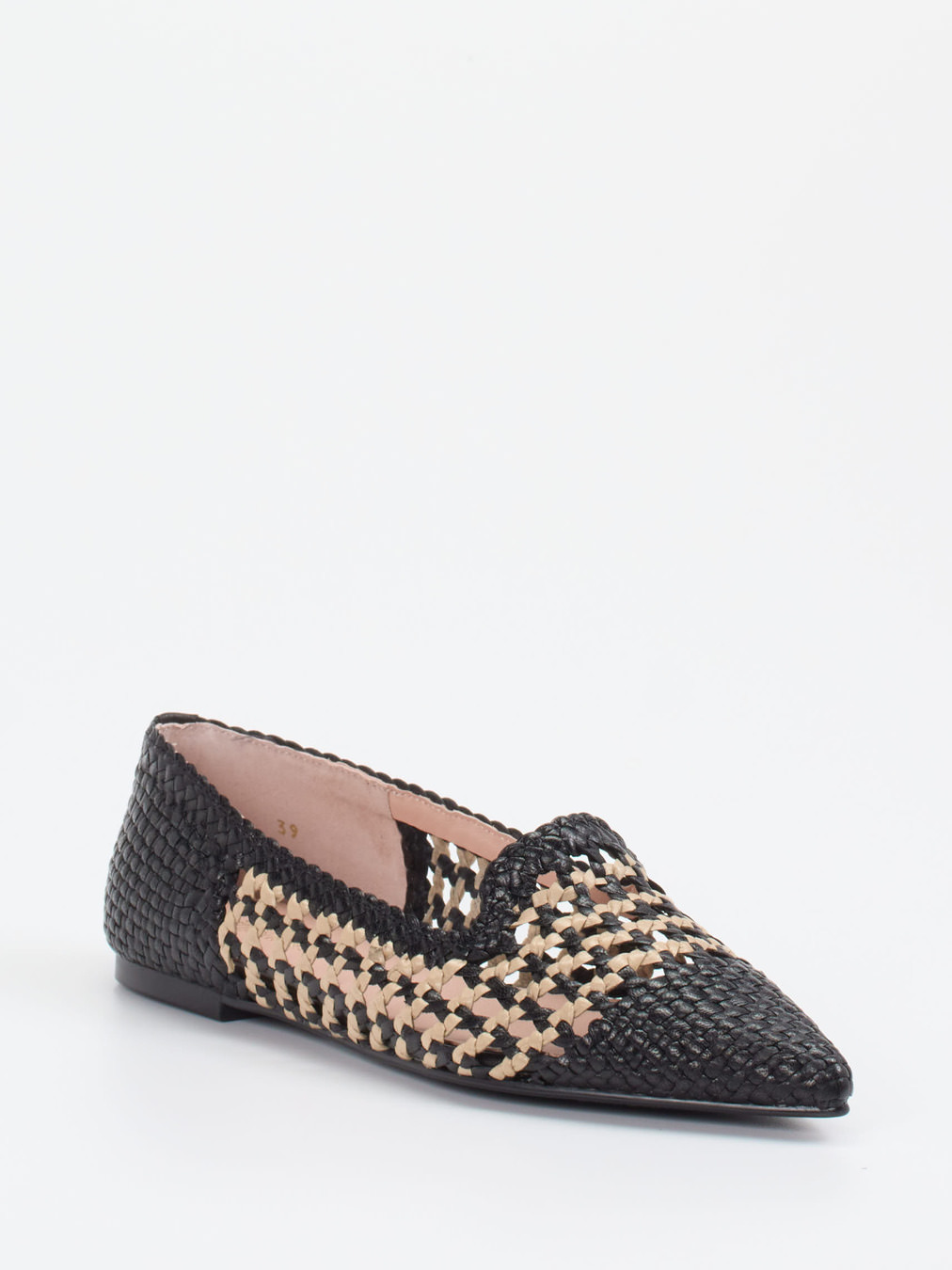 Pretty Ballerinas – Slipper aus Kalbleder in Flechtoptik