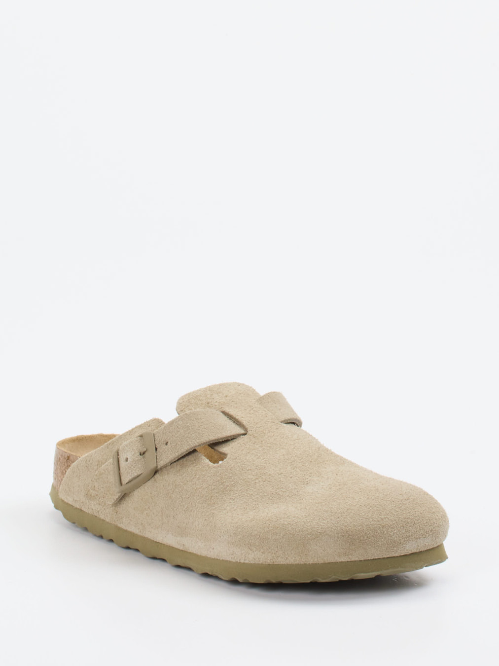 Birkenstock – Clogs aus Veloursleder Beigegrau