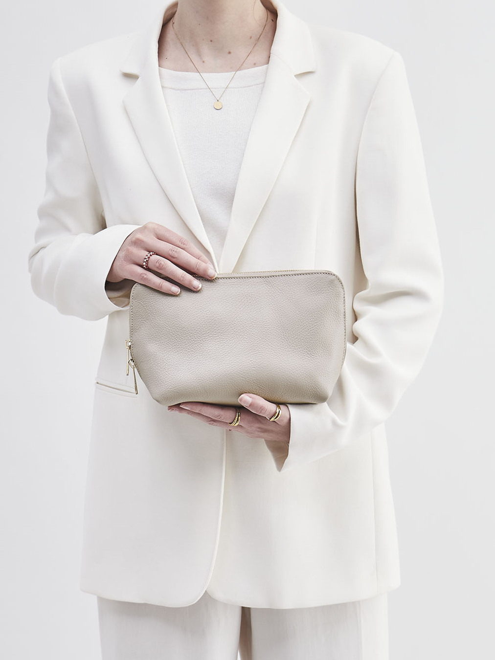 Marlon Firenze – Kosmetiktasche aus Kalbleder Beige