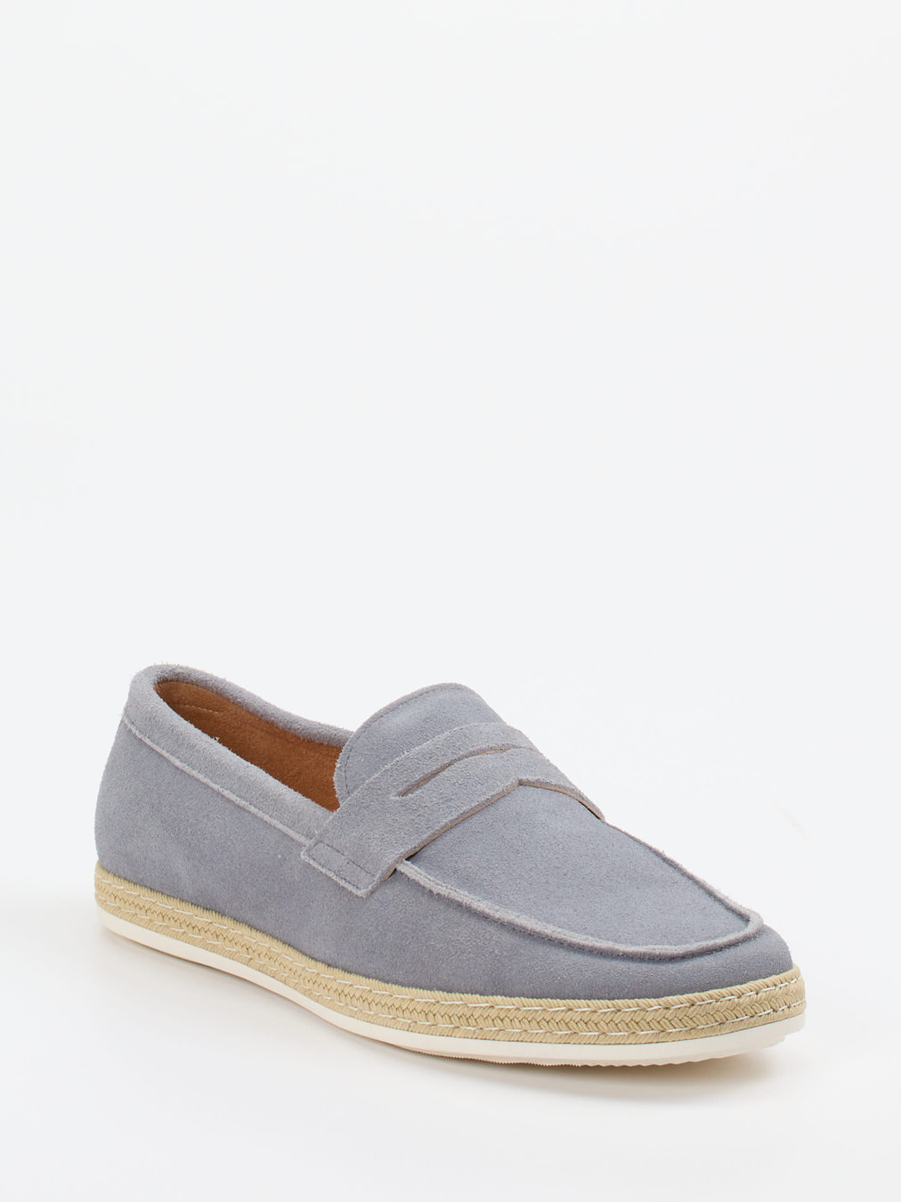 Daniel Kenneth – Slipper aus Veloursleder taubenblau