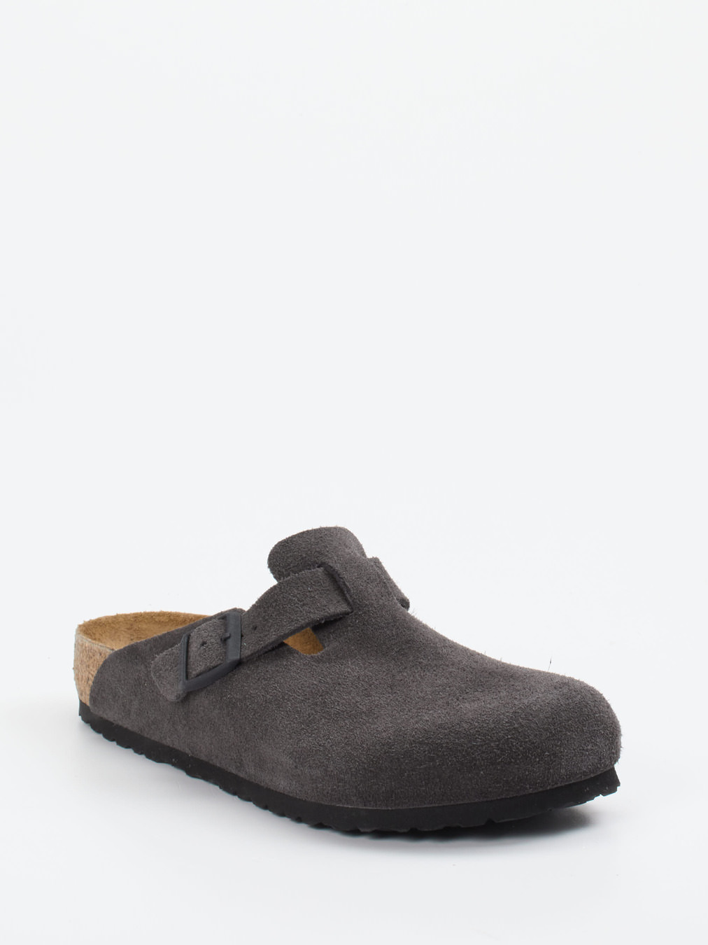 Birkenstock – Clogs aus Veloursleder Anthrazit
