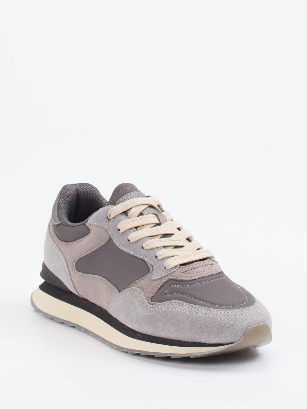 THE HOFF BRAND – Sneaker Berlin aus Veloursleder und Textil grau