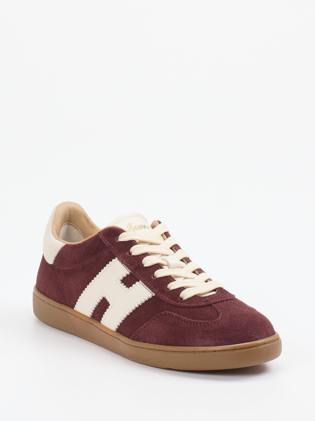 Hogan – Retro-Sneaker aus Veloursleder bordeaux