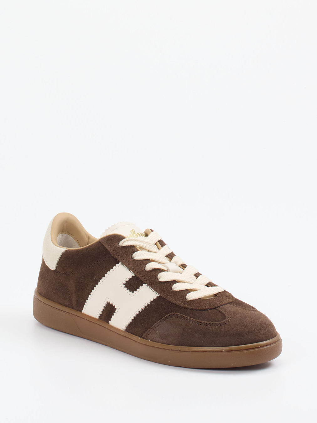 Hogan – Retro-Sneaker aus Veloursleder Schokobraun