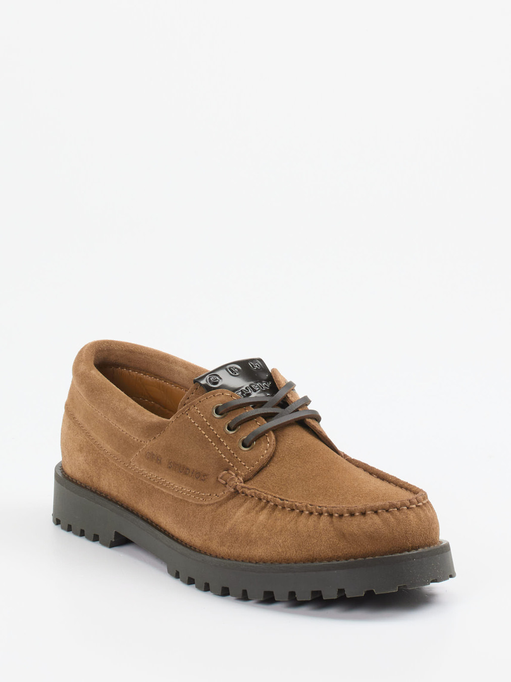 Copenhagen – Schnürschuh aus Veloursleder cognac