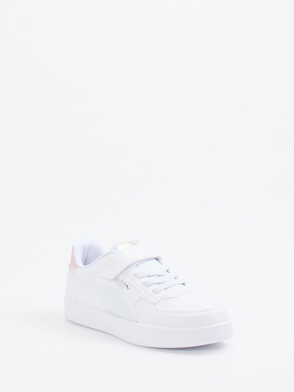 Puma – Sneaker aus Lederimitat in Weiß irisierend
