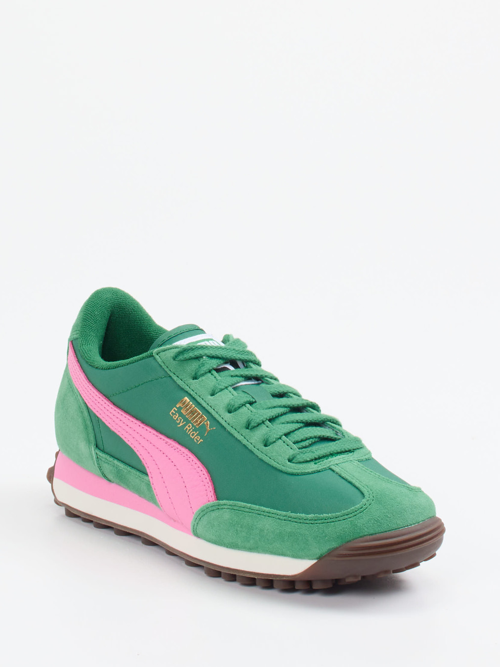 Puma – Retro-Sneaker aus Textil und Veloursleder grün