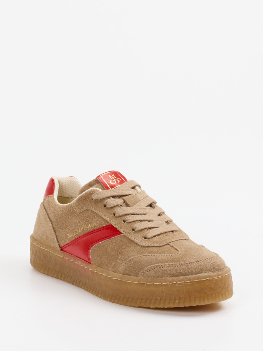 Marc O'Polo – Retro-Sneaker aus Veloursleder Beigebraun