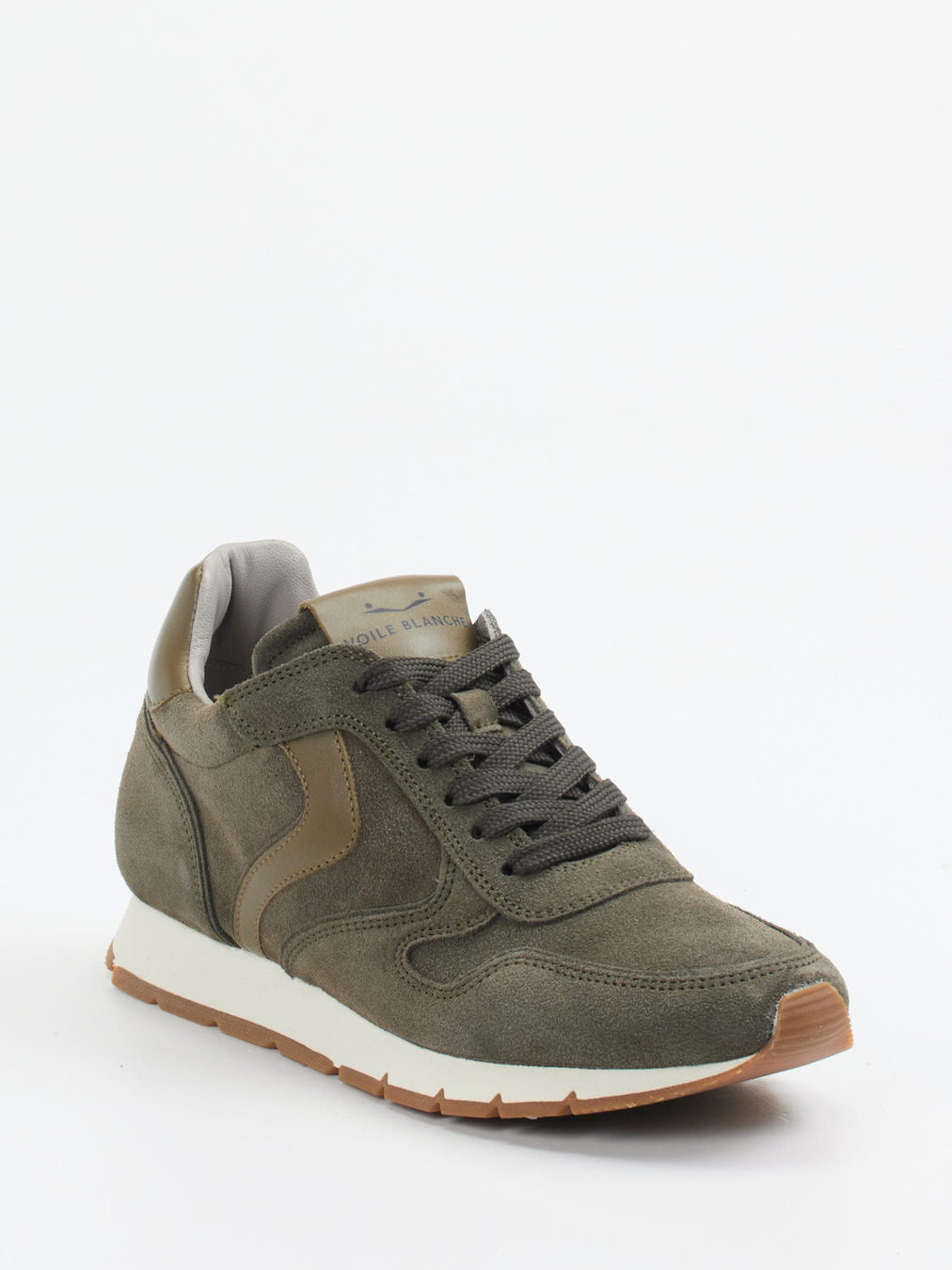 Voile Blanche – Sneaker aus Veloursleder Olivgrün