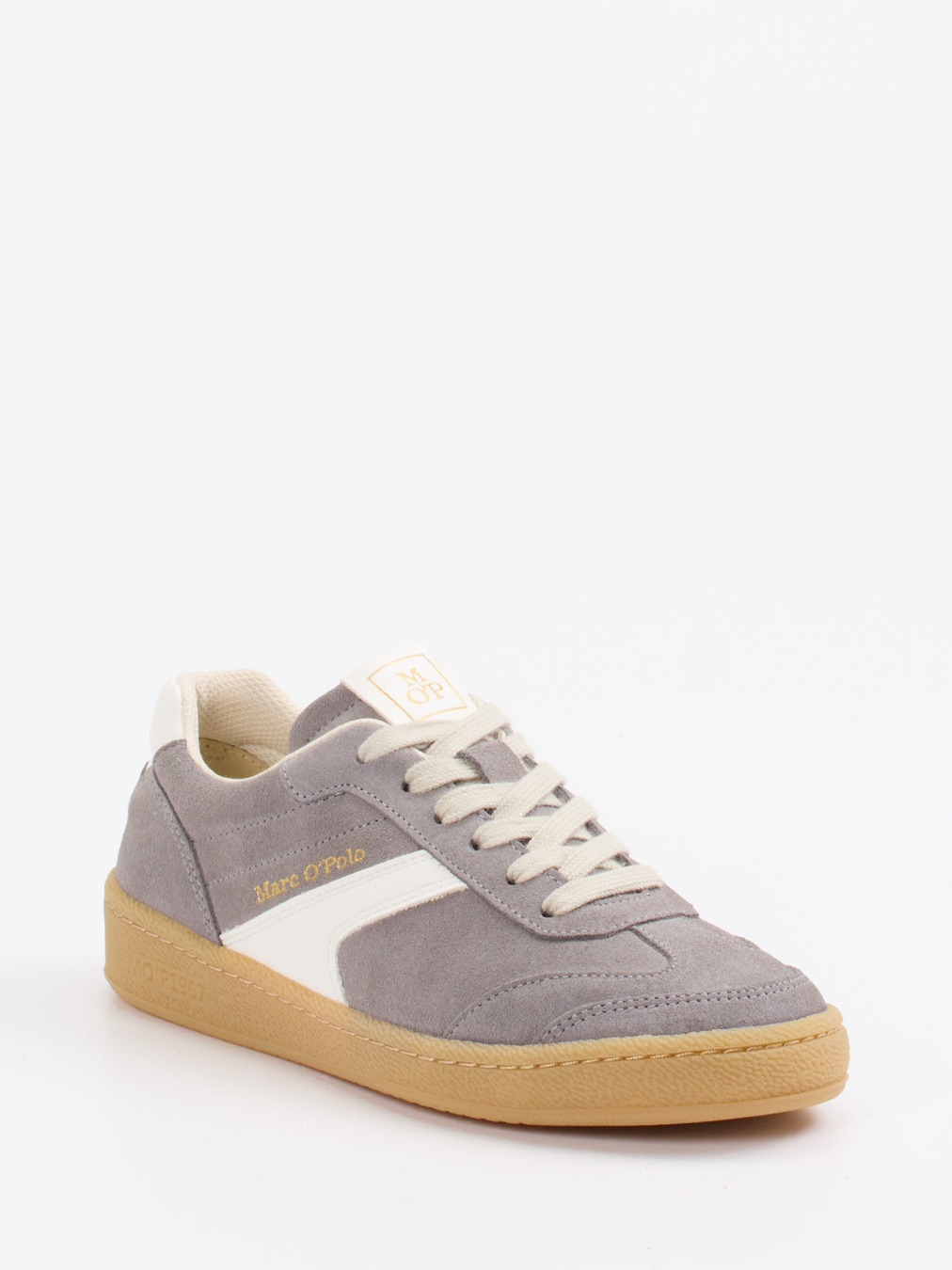 Marc O'Polo – Retro-Sneaker aus Veloursleder grau