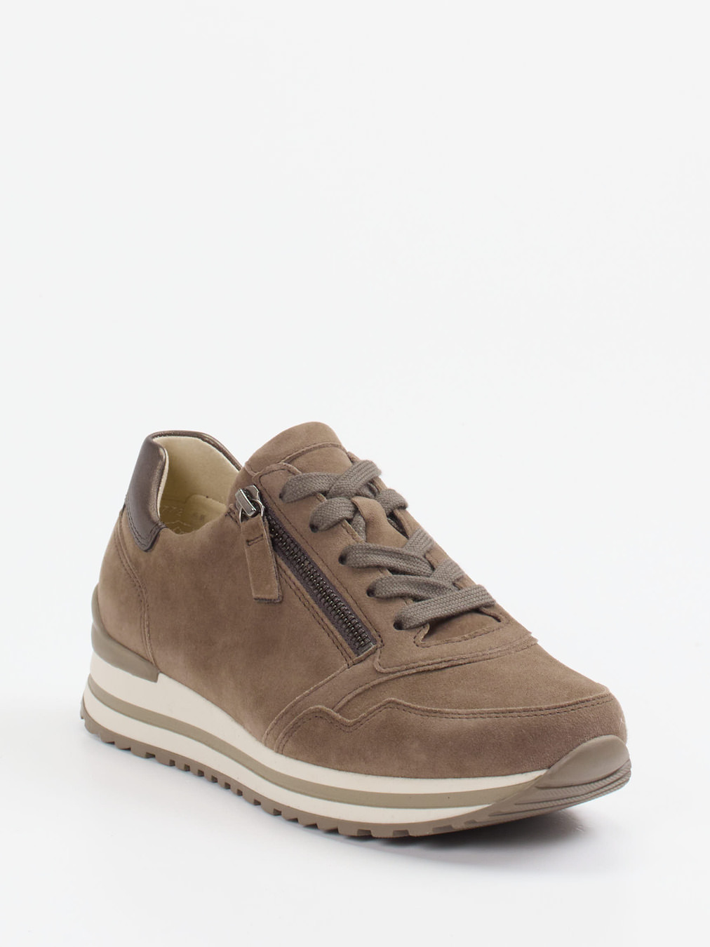 Gabor Comfort – Komfort-Sneaker aus Veloursleder taupe