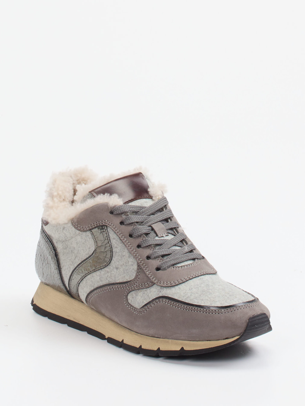 Voile Blanche – Winter-Sneaker aus Veloursleder grau