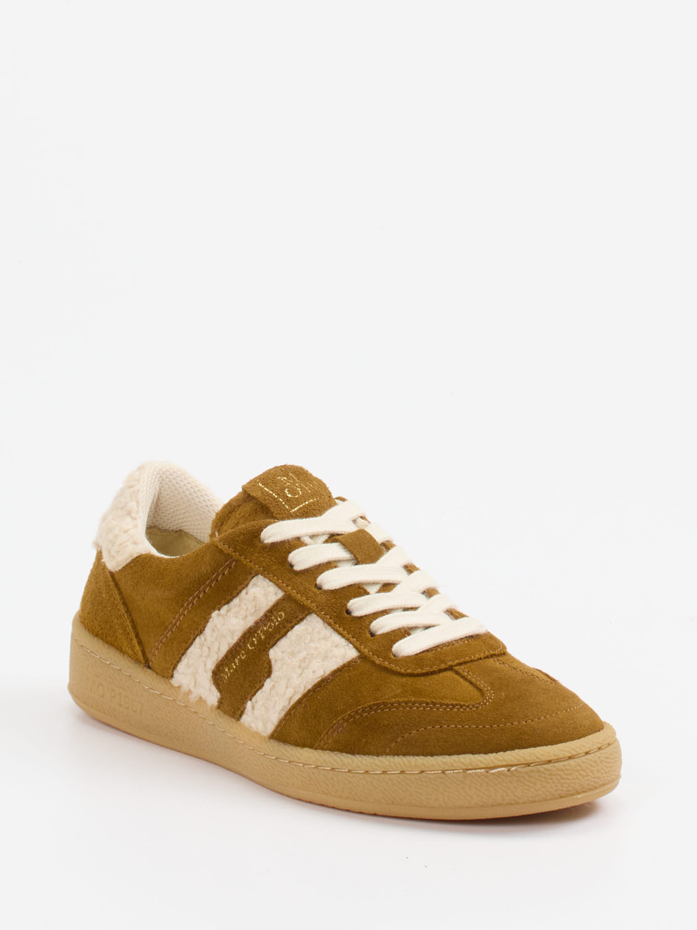 Marc O'Polo – Sneaker aus Veloursleder cognacbraun