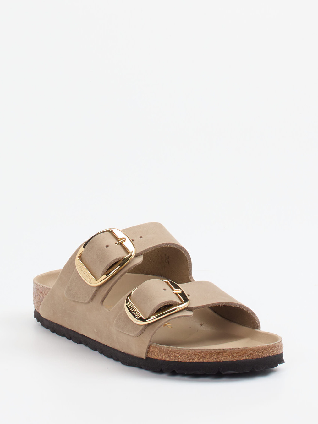 Birkenstock – Pantolette aus Fettleder in Beigebraun